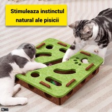 Jucarie Pentru Pisici SIKS Interactiva, Cutie Labirint Pentru Joaca Si Stimulare Mentala Cu 3 Bile, Din Fetru, Durabila, Fara... Jucarie Pentru Pisici SIKS Interactiva, Cutie Labirint Pentru Joaca Si Stimulare Mentala Cu 3 Bile, Din Fetru, Durabila, Fara...