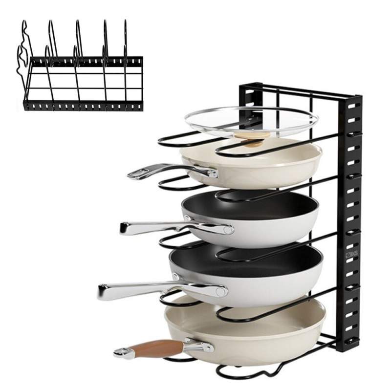 Suport Organizator SIKS Pentru Oale, Tigai Si Capace, Cu Separatoare Reglabile 19 cm, 5 Compartimente Ajustabile, Din Metal, ... Suport Organizator SIKS Pentru Oale, Tigai Si Capace, Cu Separatoare Reglabile 19 cm, 5 Compartimente Ajustabile, Din Metal, ...