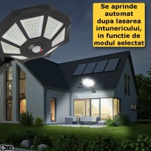 Lampa Solara De Exterior SIKS Cu Prindere Perete, 168 LED, Pentru Interior / Exterior, Casa, Gradina, Alee, Gard, Proiector C...