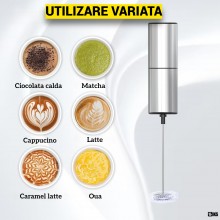 Spumator Electric De Lapte SIKS Din Inox, Bagheta Pentru Spuma, Mixer Manual Pentru Preparare Latte, Cappuccino, Caffe Latte,... Spumator Electric De Lapte SIKS Din Inox, Bagheta Pentru Spuma, Mixer Manual Pentru Preparare Latte, Cappuccino, Caffe Latte,...