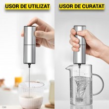 Spumator Electric De Lapte SIKS Din Inox, Bagheta Pentru Spuma, Mixer Manual Pentru Preparare Latte, Cappuccino, Caffe Latte,... Spumator Electric De Lapte SIKS Din Inox, Bagheta Pentru Spuma, Mixer Manual Pentru Preparare Latte, Cappuccino, Caffe Latte,...