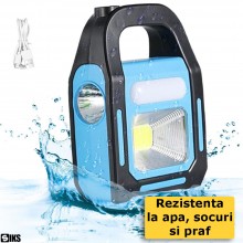 Lanterna Portabila SIKS Led Multifunctionala Cu Lampa Solara, Incarcare Solara Sau USB, 3 Zone De Lumina, Led Cob, Lanterna L... Lanterna Portabila SIKS Led Multifunctionala Cu Lampa Solara, Incarcare Solara Sau USB, 3 Zone De Lumina, Led Cob, Lanterna L...