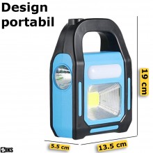Lanterna Portabila SIKS Led Multifunctionala Cu Lampa Solara, Incarcare Solara Sau USB, 3 Zone De Lumina, Led Cob, Lanterna L... Lanterna Portabila SIKS Led Multifunctionala Cu Lampa Solara, Incarcare Solara Sau USB, 3 Zone De Lumina, Led Cob, Lanterna L...
