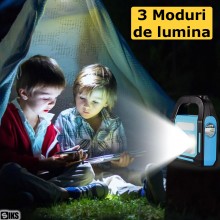 Lanterna Portabila SIKS Led Multifunctionala Cu Lampa Solara, Incarcare Solara Sau USB, 3 Zone De Lumina, Led Cob, Lanterna L... Lanterna Portabila SIKS Led Multifunctionala Cu Lampa Solara, Incarcare Solara Sau USB, 3 Zone De Lumina, Led Cob, Lanterna L...
