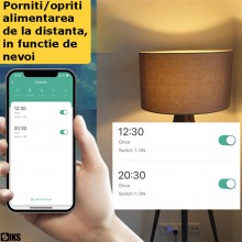 Priza Smart SIKS, Priza WiFi Inteligenta Cu Monitorizare Consum Energie, Priza Cu Control Vocal Prin Aplicatie Amazon Alexa S... Priza Smart SIKS, Priza WiFi Inteligenta Cu Monitorizare Consum Energie, Priza Cu Control Vocal Prin Aplicatie Amazon Alexa S...