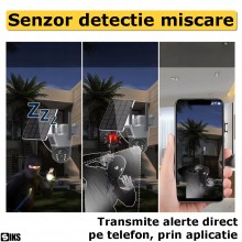 Camera Supraveghere Video 4K UltraHD SIKS, 2 Lentile, Panou Incarcare Solara, WiFi, 6MP, Slot MicroSD, Monitorizare Vocala, R...