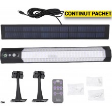 Lampa Solara SIKS De Exterior, Carlig De Prindere, Montare Perete, Telecomanda, 3 Moduri De Lumina, Senzor Miscare, Panou Sep... Lampa Solara SIKS De Exterior, Carlig De Prindere, Montare Perete, Telecomanda, 3 Moduri De Lumina, Senzor Miscare, Panou Sep...