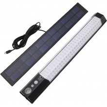 Lampa Solara SIKS De Exterior, Carlig De Prindere, Montare Perete, Telecomanda, 3 Moduri De Lumina, Senzor Miscare, Panou Sep...