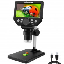 Microscop Digital SIKS, Ecran LCD 4.3 Inch, Full HD, Multifunctional, 1-1000X, Iluminat Cu 8 LED-uri Reglabile, Compatibil Wi...