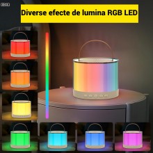 Set Karaoke Boxa Bluetooth EDAR K52 Portabila, 2 Microfoane Wireless, Pentru Copii si Adulti, Efecte Vocale si Lumini RGB LED...