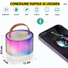 Set Karaoke Boxa Bluetooth EDAR K52 Portabila, 2 Microfoane Wireless, Pentru Copii si Adulti, Efecte Vocale si Lumini RGB LED...