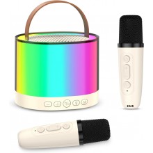 Set Karaoke Boxa Bluetooth EDAR K52 Portabila, 2 Microfoane Wireless, Pentru Copii si Adulti, Efecte Vocale si Lumini RGB LED...