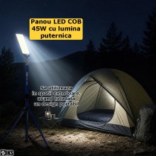 Proiector Tip Lampa Led Telescopica SIKS Pentru Camping/Pescuit/Vanatoare Tip Undita, Inaltime Pana la 4.5 Metri Reglabila, P...