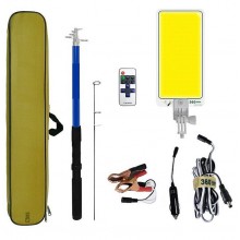 Proiector Tip Lampa Led Telescopica SIKS Pentru Camping/Pescuit/Vanatoare Tip Undita, Inaltime Pana la 4.5 Metri Reglabila, P...