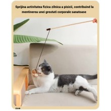 Set EDAR 4 Jucarii Interactive Pentru Pisici Cu Pene - Soricel, Ghem, Roata - Stimulare Instinct Vanat si Distractie Interior...
