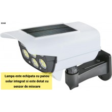 Lampa Solara EDAR Tip Camera De Supraveghere, 77 LED, cu Senzor de Miscare si Telecomanda, pentru Exterior, Gradina si Alee, ...
