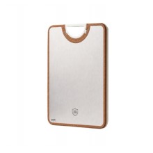 Tocator Dublu Bucatarie EDAR, Fata Inox si Fibra, 360 Antibacterial, Mini Razatoare, Maner Rotativ, 41.5x28.5 cm, Argintiu/Ma...
