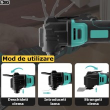 Unealta Multifunctionala Oscilanta Electrica SIKS Cu Acumulator, Multi-Cutter, 6 Trepte De Viteza, Incluse Set Accesorii Taie... Unealta Multifunctionala Oscilanta Electrica SIKS Cu Acumulator, Multi-Cutter, 6 Trepte De Viteza, Incluse Set Accesorii Taie...