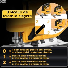 Fierastrau Pendular Electric Cu Acumulator SIKS, Fara Fir, Lithium Electric Curve Saw, Soricel Pentru Decupare Si Taiere Curb...