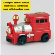Masinuta Interactiva EDAR Model Locomotiva cu Senzor Optic, Urmareste Linia Desenata, Jucarie Educativa cu Marker Inclus, Rosu Masinuta Interactiva EDAR Model Locomotiva cu Senzor Optic, Urmareste Linia Desenata, Jucarie Educativa cu Marker Inclus, Rosu