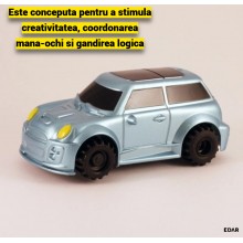 Masinuta Interactiva EDAR cu Senzor Optic, Urmareste Linia Desenata, Jucarie Educativa cu Marker Inclus, Albastru