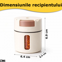 Set Organizator Magnetic Condimente Si Mirodenii Magnetic SIKS Pentru Perete, Box 6 Recipiente, Dozare Rapida 0.5Gr Prin Apas...