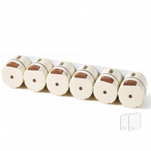 Set Organizator Magnetic Condimente Si Mirodenii Magnetic SIKS Pentru Perete, Box 6 Recipiente, Dozare Rapida 0.5Gr Prin Apas...