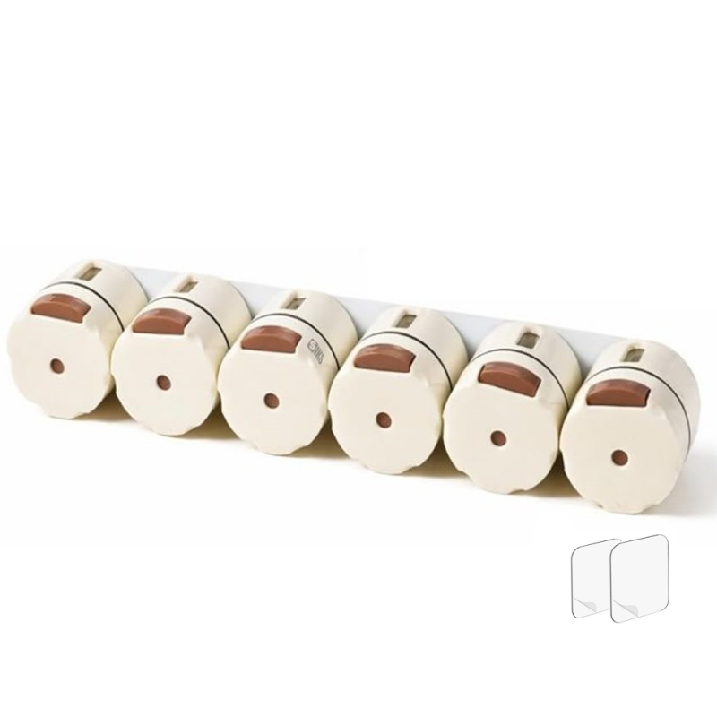 Set Organizator Magnetic Condimente Si Mirodenii Magnetic SIKS Pentru Perete, Box 6 Recipiente, Dozare Rapida 0.5Gr Prin Apas...