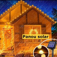 Instalatie de Craciun Solara Tip Liniar SIKS, Lumina Calda, 10 Metri, 100 LED-uri, Incarcare Panou Solar, Utilizare Interior/... Instalatie de Craciun Solara Tip Liniar SIKS, Lumina Calda, 10 Metri, 100 LED-uri, Incarcare Panou Solar, Utilizare Interior/...