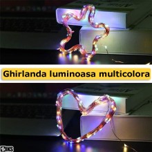 Instalatie de Craciun Solara Tip Liniar SIKS, Lumina Multicolora, 20 Metri, 200 LED-uri, Incarcare Panou Solar, Utilizare Int...