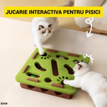 Jucarie Interactiva EDAR Pentru Pisici, Cutie Labirint cu 3 Bile, Realizat din Fetru Durabil, Pentru Stimulare Mentala si Red...