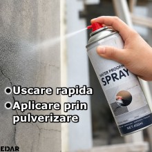 Spray Impermeabil Pentru Etansare EDAR, Cu Uscare Rapida, Compatibil Cu Multiple Suprafete, Anti-Apa, 450 ml, Gri