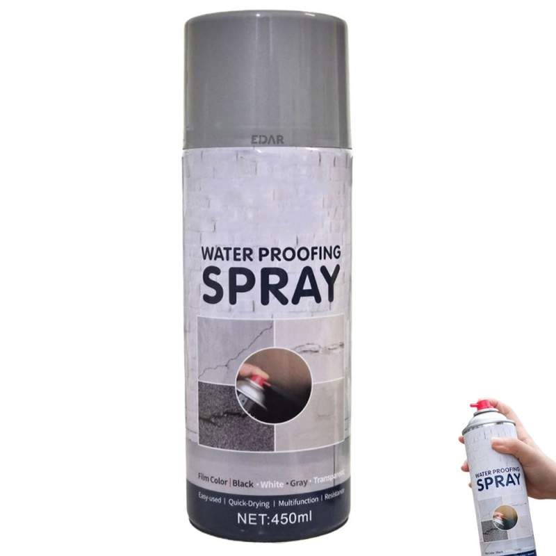 Spray Impermeabil Pentru Etansare EDAR, Cu Uscare Rapida, Compatibil Cu Multiple Suprafete, Anti-Apa, 450 ml, Gri