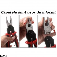 Cleste 5 In 1 EDAR, Multifunctional, Tip Patent, Capete Interschimbabile Din Otel, Trusa Depozitare, Negru/Rosu Cleste 5 In 1 EDAR, Multifunctional, Tip Patent, Capete Interschimbabile Din Otel, Trusa Depozitare, Negru/Rosu