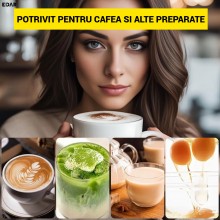 Spumator Lapte Electric EDAR din Inox, Bagheta pentru Spuma, Mixer Manual cu Cap Detasabil, Pentru Latte, Cappuccino, Ciocola...