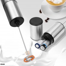 Spumator Lapte Electric EDAR din Inox, Bagheta pentru Spuma, Mixer Manual cu Cap Detasabil, Pentru Latte, Cappuccino, Ciocola...