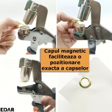 Cleste Pentru Ocheti Si Capse Metalice EDAR, 10mm, 100 De Capse, Cap Magnetic, Maner Anti-alunecare, Manual, Pentru Articole ... Cleste Pentru Ocheti Si Capse Metalice EDAR, 10mm, 100 De Capse, Cap Magnetic, Maner Anti-alunecare, Manual, Pentru Articole ...