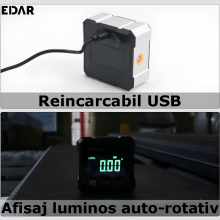 Inclinometru Digital Portabil EDAR, Indicator De Unghi De Precizie Pentru Sudura, Tamplarie, Aliniere Utilaje, Baza Magnetica...