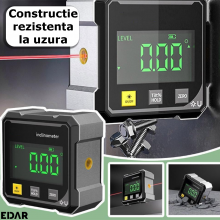 Inclinometru Digital Portabil EDAR, Indicator De Unghi De Precizie Pentru Sudura, Tamplarie, Aliniere Utilaje, Baza Magnetica...