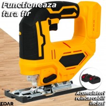 Fierastrau Pendular EDAR, Soricel Electric, Cutie De Plastic Pentru Depozitare, Acumulatori Reincarcabili, Fara Fir, Taiere D...