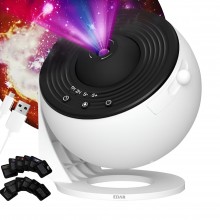 Proiector De Stele Si Galaxii Pentru Camera Copilului EDAR, 12 Discuri Incluse, Alimentare Prin USB, Rotatie 360°, Unghi De I...
