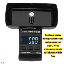 Cantar de Precizie Digital pentru Bijuterii EDAR, 100g x 0.01g, Functie TARE, Dinamometru cu Greutate de Calibrare Inclusa, O...