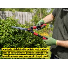 Foarfeca Gradina Tuns Gard Viu EDAR 56cm, Lame Otel Ondulate, Maner Ergonomic, Pentru Arbusti, Tuia, Buxus, Arbori Ornamental...