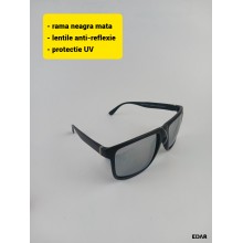 Ochelari Condus EDAR Polarizati, Zi si Noapte, Lentile Tip Oglinda Negre, Antireflex, Toc Inclus, Rama Neagra