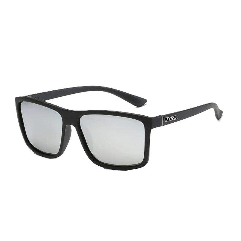 Ochelari Condus EDAR Polarizati, Zi si Noapte, Lentile Tip Oglinda Negre, Antireflex, Toc Inclus, Rama Neagra