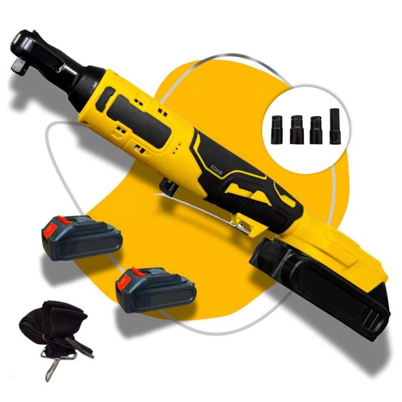 Clichet Electric EDAR Portabil Cu 2 Acumulatori Reincarcabili Inclusi, Fara Fir, Cheie Electrica Cu 6 Accesorii, Geanta Trans...