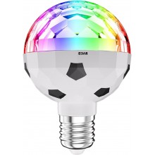 Bec LED Disco Rotativ EDAR 3W, Compatibil E27, Lumini Multicolore pentru Petreceri, Casa si Gradina, Montare la Fasung, Alb