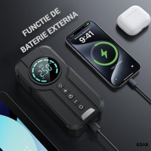 Compresor Auto Portabil EDAR 3‑in‑1, Starter Auto, 6000mAh, 150 PSI, Ecran Digital, Powerbank, Lanterna LED si SOS, USB‑C inc... Compresor Auto Portabil EDAR 3‑in‑1, Starter Auto, 6000mAh, 150 PSI, Ecran Digital, Powerbank, Lanterna LED si SOS, USB‑C inc...