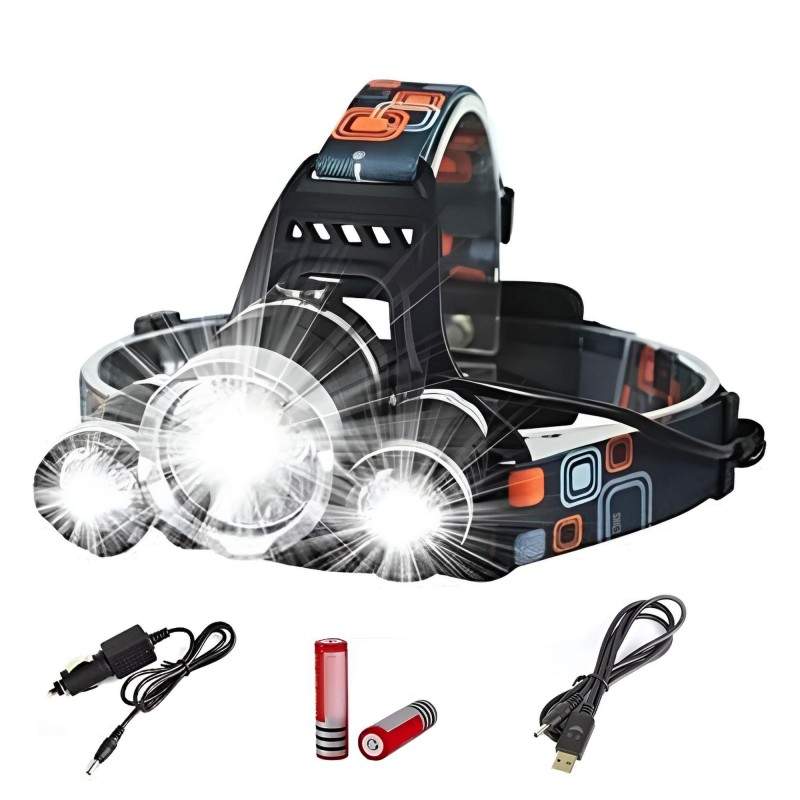 Lanterna Frontala De Cap Cu LED SIKS Cu Acumulator, 3 LED-uri Puternice, Pentru Pescuit, Vanatoare, Atelier, 5000 lumeni, 3 M... Lanterna Frontala De Cap Cu LED SIKS Cu Acumulator, 3 LED-uri Puternice, Pentru Pescuit, Vanatoare, Atelier, 5000 lumeni, 3 M...