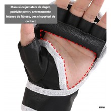 Manusi Box EDAR fara Degete, pentru Fitness si Sac Box, Marime Universala 20x12 cm, Antiderapante, Respirabile, cu Prindere V...